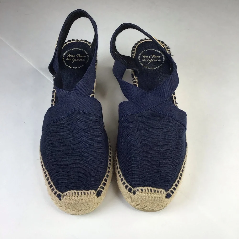 Toni Pons 'Ter' Slingback Espadrille Sandal in Navy Size EU39. - Picture 2 of 8